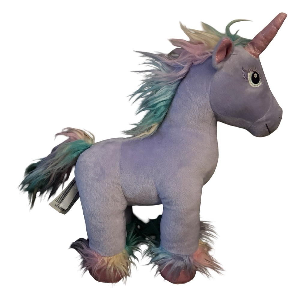 Build-A-Bear Magic Unicorn Fairy Friend Stuffed Animal 17" Purple Rainbow Fuzzy